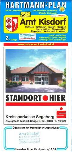 Stadtplan, Amt Kisdorf, um 2002