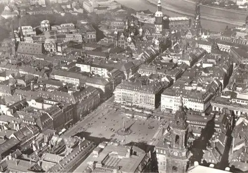 AK, Dresden, Altmarkt, Luftbild vor 1945, 1982