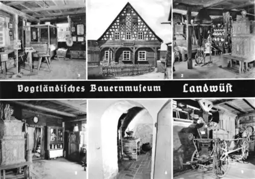 AK, Landwüst Vogtl., 6 Abb., Vogtl. Bauernmuseum, 1972