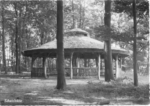 AK, Berlin Blankenfelde, Station der Jungen Naturforscher, Schutzhütte, 1956