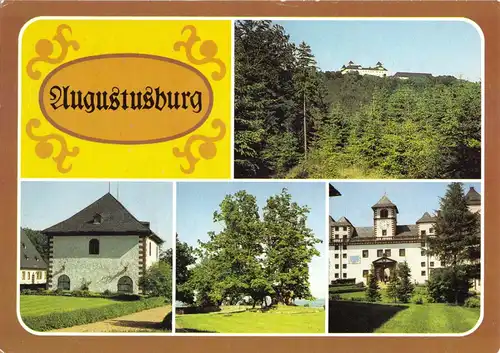 AK, Augustusburg, vier Abb., gestaltet, um 1988