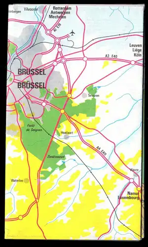 Stadtübersichtsplan und Innenstadtplan, Brüssel, 1988
