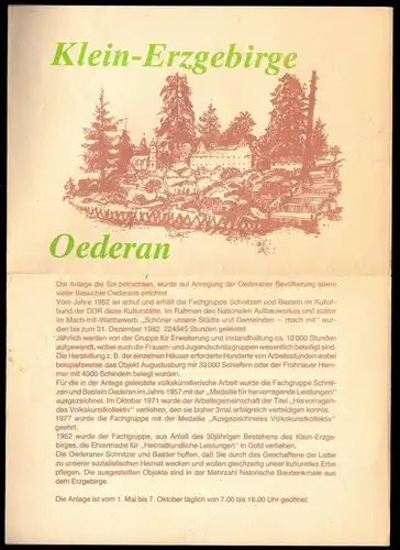 Prospekt, Oederan, Klein-Erzgbirge, mit Objektübersicht, 1983