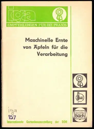 Maschinelle Ernte von Äpfeln für die Verarbeitung, 1987