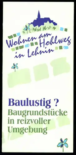 Werbeprospekt, Gemeinde Lehnin, Wohnen am Hohlweg in Lehnin, 1999