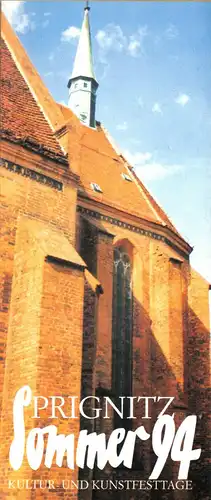 tour. Prospekt, Prignitz Sommer 94, Kultur- und Kunstfesttage, 1994