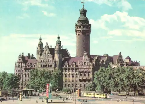 AK, Leipzig, Blick zum Neuen Rathaus, 1964