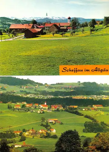 AK, Scheffau im Allgäu, zwei Teilansichten, 1989