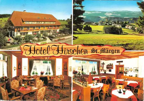 AK, St. Märgen Schwarzw., Hotel Hirschen, vier Abb., 1976
