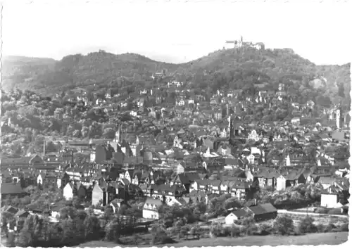 AK, Eisenach, Gesamtansicht vom Landgrafenberg, 1958