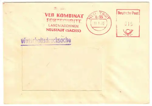 AFS, VEB Kombinat Fortschritt Landmaschinen,  o Neustadt, 8355, 11.1.73
