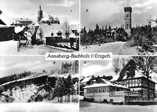 AK, Annaberg-Buchholz, vier Winteransichten, 1981