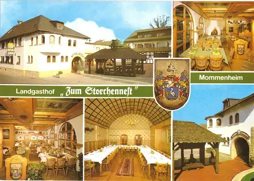 AK, Mommenheim Rhh., Landgasthof - Hotel "Zum Storchennest", sechs Abb., um 1980