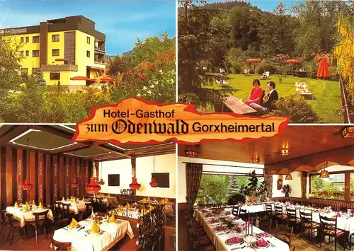 AK, Gorxheimertal - Unterflockenbach, Hotel - Gasthof "Zum Odenwald", 1987