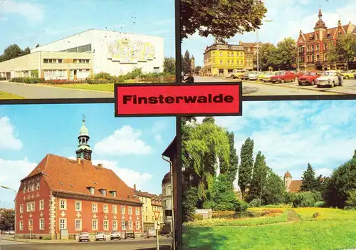 AK, Finsterwalde, vier Abb., um 1989