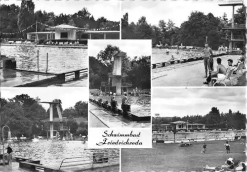 AK, Friedrichsroda Thür. Wald, Schwimmbad, 5 Abb., 1966