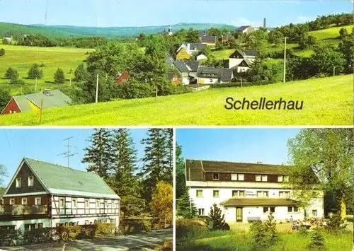 AK, Schellerhau Kr. Dippoldiswalde, drei Abb., u.a. Jugendherberge, 1989