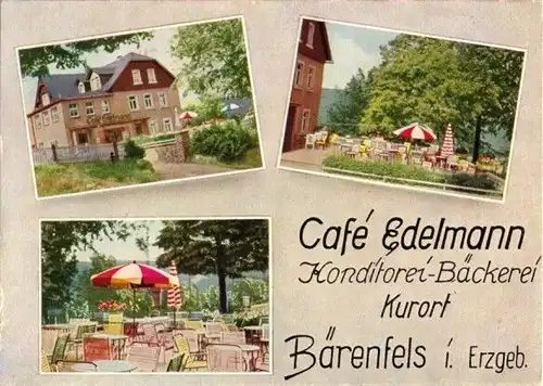 AK, Kurort Bärenfels i. Erzgeb., Café "Edelmann", 1966