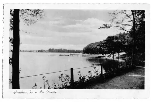 AK, Glauchau Sa., Am Stausee, um 1940