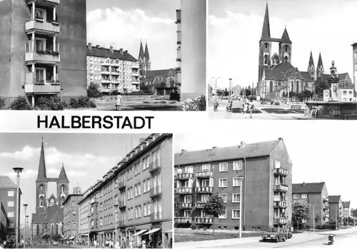 AK, Halberstadt, vier Abb. u.a. Lindenweg, 1985