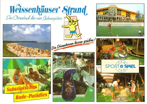 AK, Weissenhäuser Strand, Sport + Spiel Center, sechs Abb., gestaltet, um 1996