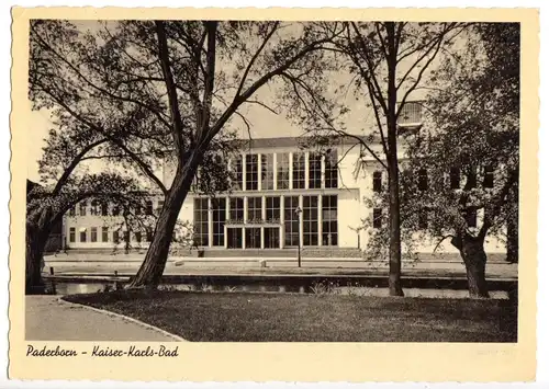 AK, Paderborn, Kaiser-Karls-Bad, um 1954