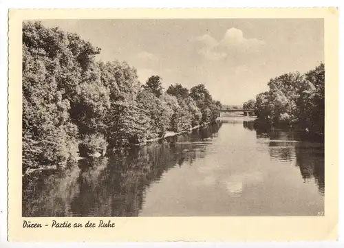 AK, Düren, Partie an der Ruhr, 1957