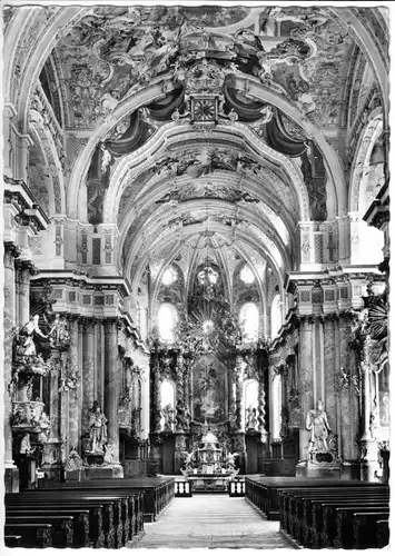 AK, Fürstenfeldbruck, Klosterkirche Fürstenfeld, Langhaus und Chor, um 1970