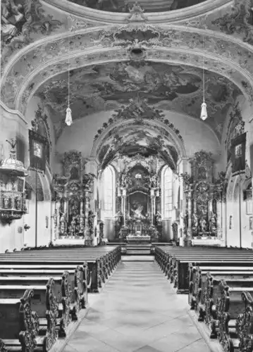 AK, Mittenwald, Pfarrkirche St. Peter und Paul, Innenansicht, um 1960