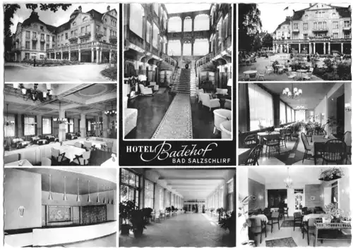 AK, Bad Salzschlirf, Hotel Badehof, Innenansichten, acht Abb., 1969