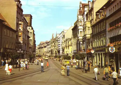 AK, Erfurt, Partie am Anger, belebt, 1981