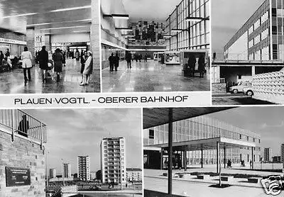 AK, Plauen Vogtl., fünf Abb., Oberer Bahnhof, 1974