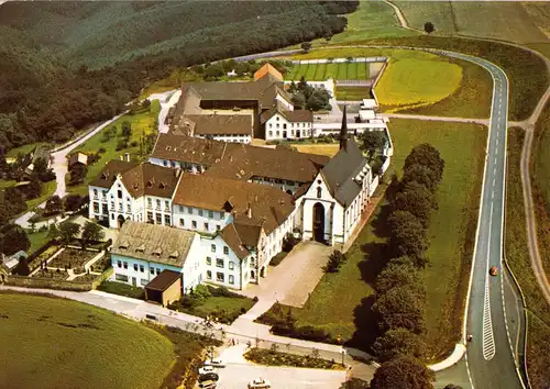 AK, Heimbach Eifel, Abtei Mariawald, Luftbildansicht, 1974