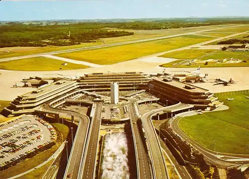 AK, Köln - Bonn, Flughafengebäude, Luftbildansicht, um 1980