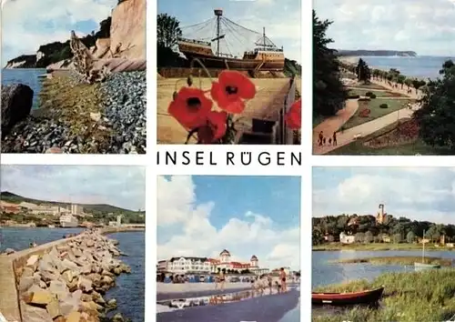 AK, Insel Rügen, 6 Abb., u.a. Kogge Mukran, 1975