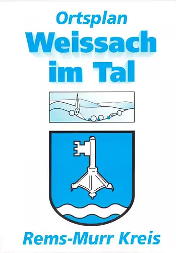Ortsplan, Weissach im Tal, Rems-Murr Kreis, mit Ortsteilen, 1997