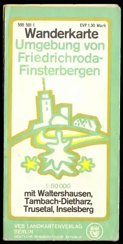 Wanderkarte, Umgebung von Friedrichroda - Finsterbergen, 1974