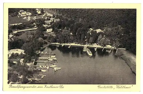 AK, Berlin Rauchfangswerder, Gaststätte Waldhaus, Luftbildansicht, 1937