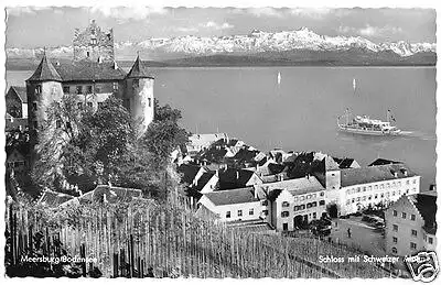 AK, Meesburg Bodensee, Teilansicht mit Schloß, 1960