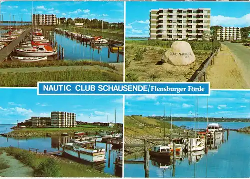AK, Schausende Flensburger Förde, Nautic-Club, vier Abb., 1979