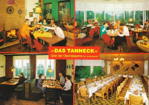 AK, Schulenberg Harz, Hotel "Das Tanneck", vier Innenansichten, um 1985