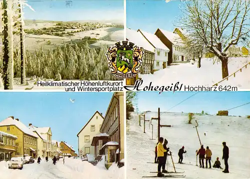 AK, Hohegeiß Hochharz, vier Wintermotive, Wappen, 1973