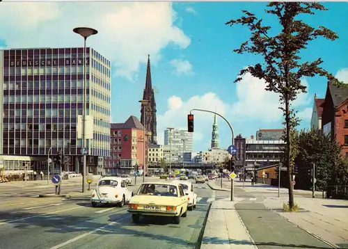 AK, Hamburg, Ost-West-Str., zeitgen. Pkw, 1974