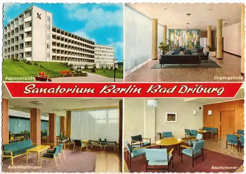 AK, Bad Driburg, Sanatorium Berlin, vier Abb., 1969