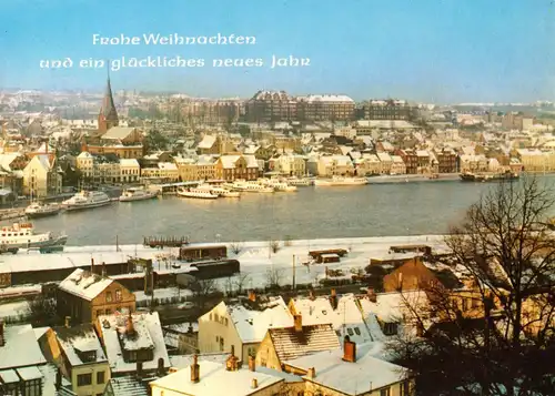 AK, Flensburg, winterliche Teilansicht, 1991