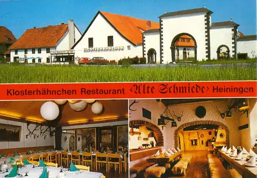 AK, Heiningen, Klosterhähnchen Restaurant "Alte Schmiede", drei Abb., um 1988
