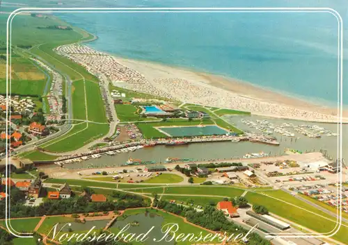 AK, Nordseebad Bensersiel, Luftbildansicht, 1999