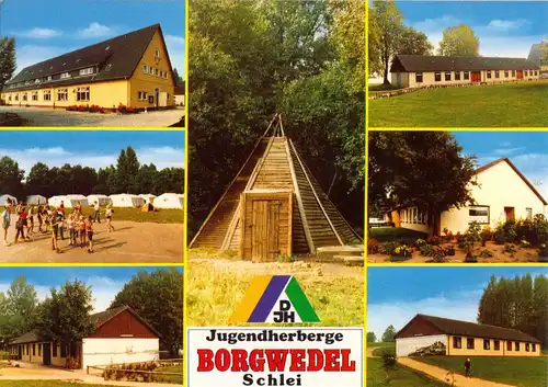 AK, Borgwedel Schlei, Jugendherberge, sieben Abb., um 1995