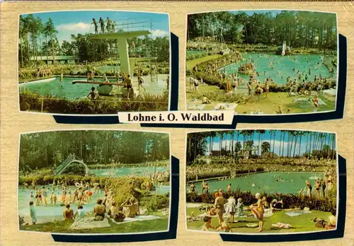 AK, Lohne i. Oldenbg., Waldbad, vier Abb., 1973