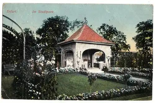 AK, Erfurt, Pavillion im Stadtpark, 1912